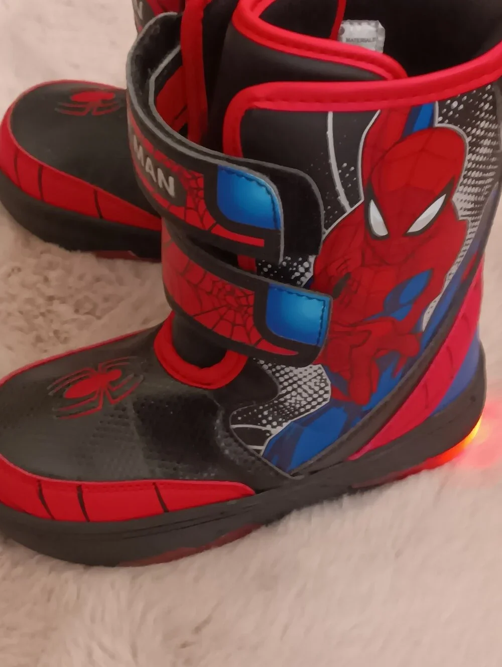Spiderman Velcro Light Up Boots